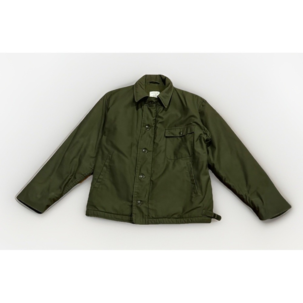 Vintage 60s US NAVY A-2 Deck Jacket Vietnam Era Stenciled Medic 06 Large 42-44